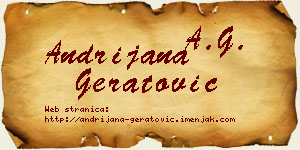 Andrijana Geratović vizit kartica